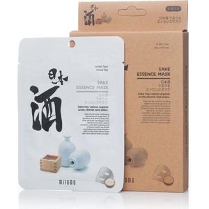 Mitomo - Sake - Face Mask - Japanse Gezichtsmaskers Met Sake Rijstwijn - Parabenevrij - Gezichtsverzorging - Huidverzorging - Gezichtsmasker - Skincare - Beauty Mask - 10 Stuks