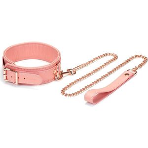 Liebe Seele - Pink Dream Leren Collar met Leiband - roze
