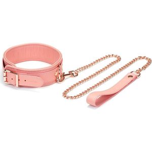 Liebe Seele - Pink Dream Leren Collar Met Leiband - Roze