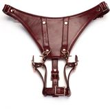 Wine Red Forced Orgasm Harnas Belt - gedwongen orgasme riem