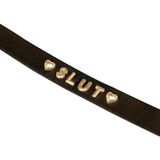 Liebe Seele - Demon's Kiss - Smalle Collar - Choker Met Gouden letters SLUT - Luxe En exclusief ontwerp - Zwart/Goud