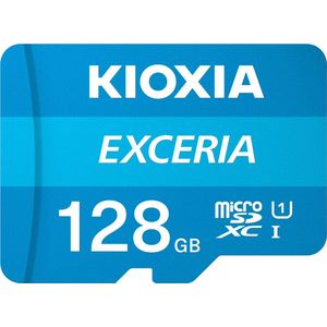Kioxia Exceria MicroSD 128GB Class 10 Inclusief SD Adapter Blauw
