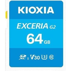Kioxia - Exceria G2 - Geheugenkaart - 64 GB - Blauw - SDXC - U3 - UHS-I