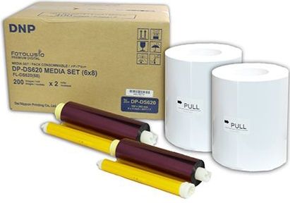 DNP DS 620 mediakit 15x20 cm 2x 200 vellen (15 x 20 cm, 200 x), Fotopapier, Wit