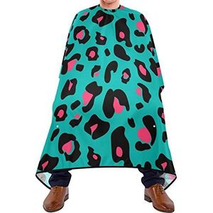 Barber Cape Luipaard Roze Groen Kappers Snijden Cape Waterdichte Kapsalon Cape Antistatische Kapmantel Voor Kinderen Haar Styling Salon Haarsnit 140 x 170 cm
