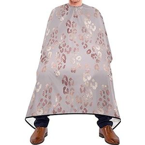 Baard Bib Rose Gold Luipaard Kappersjurk Waterdichte Kapper Jurk Cape Gemakkelijk Schoon Salon Cape Voor Salon Kapperswinkel Haar Snijden 140X170Cm