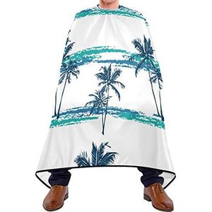 Snijden Jurken Tropische Palmboom Haar Snijden Schort Waterdicht Haar Snijden Toga Verstelbare Elastische Sluiting Kappers Schort Voor Volwassenen Salon Barbershop 140X170Cm