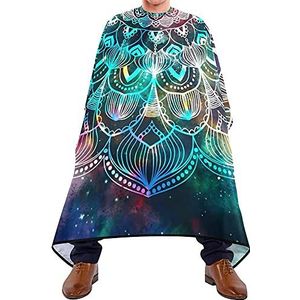 Baard Bib Galaxy Zwart Mandala Kapsel Cape Waterdichte Salon Jurken Lichtgewicht Scheren Bib Voor Barbershop Haar Snijden Kapsel 140X170Cm