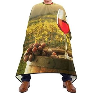 Haar Snijden Cape Rode Wijn Druif Print Kapper Cape Verstelbare Elastische Sluiting Salon Cape Gemakkelijk Schoon Kappers Cape Voor Kapsel Kinderen Kapper 140X170Cm