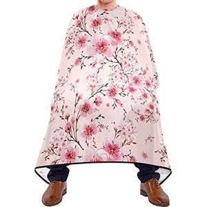 Kapsel Salon Cape Roze Kersen Haar Snijden Toga Verstelbare Elastische Sluiting Kapper Cape Waterdichte Salon Cape Voor Barbershop Schoonheidswinkels Salon 140X170Cm