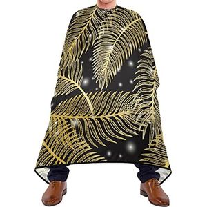 Kapper Cape Tropische Palmboom Blad Kapsel Salon Cape Waterdichte Salon Jurken Verstelbare Elastische Sluiting Kapsel Cape Voor Haar Verven Volwassenen Haar Snijden 140X170Cm