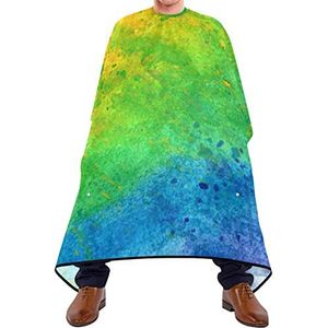 Snijden Jurk Regenboog Tie Dye Baard Bib Waterdichte Kappers Schort Verstelbare Elastische Sluiting Salon Cape Voor Schoonheidswinkels Volwassenen Salon 140X170Cm