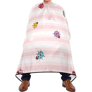 Snijden Jurken Kleurrijke Lieveheersbeestjes Roze Streep Salon Jurken Gemakkelijk Schoon Haar Snijden Schort Lichtgewicht Kapsel Cape Voor Salon Volwassenen Schoonheidswinkels 140X170Cm