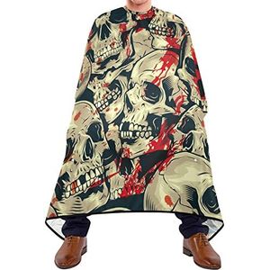 Snijden Jurken Grunge Bloedige Schedels Baard Bib Lichtgewicht Kappersjurk Gemakkelijk Schoon Haar Snijden Schort Voor Barbershop Haar Snijden Salon 140X170Cm