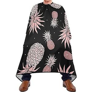 Scheren Bib Roze Ananas Rose Goud Patroon Salon Jurken Verstelbare Elastische Sluiting Baard Bib Gemakkelijk Schoon Kappers Cape Voor Kapsel Salon Schoonheidswinkels 140X170Cm
