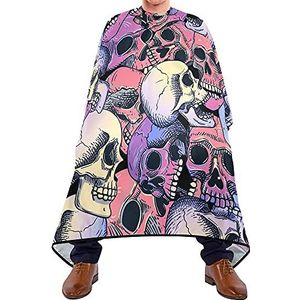 Salon Cape Roze Paars Menselijke Schedel Salon Cape Verstelbare Kam Cape Ademend Kapsel Voor Kinderen Volwassenen Haar Styling 140 x 170 cm
