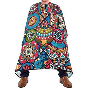 Kapperjurk Cape Mandala Bohemian Bloem Kapper Cape Verstelbare Elastische Sluiting Salon Cape Lichtgewicht Salon Jurken Voor Salon Kapper Kapper Kapsel 140X170Cm