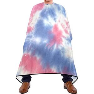 Snijden Jurk Tie Dye Roze Blauw Kappersjurk Waterdichte Kapper Cape Verstelbare Elastische Sluiting Haar Snijden Cape Voor Barbershop Salon Kapsel 140X170Cm