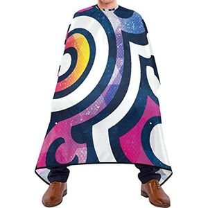 Kapperscape Regenboog-Geometrie Kapperscape Ademend Salon Cape Wasbaar Haardressing Cape Voor Kinderen Volwassenen Salon Kapsel 140 x 170 cm