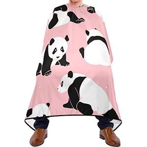 Kappers Cape Zwart En Wit Beer Panda Salon Cape Lichtgewicht Kapsel Cape Gemakkelijk Schoon Snijden Jurken Voor Haar Snijden Volwassenen Barbershop 140X170Cm