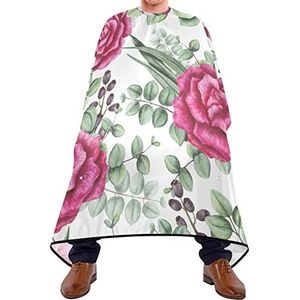 Snijden Jurken Heldere Roze Rozen Salon Jurken Waterdichte Kappersjurk Verstelbare Elastische Sluiting Kapsel Salon Cape Voor Haar Verven Kapperwinkel Haar Snijden 140X170Cm