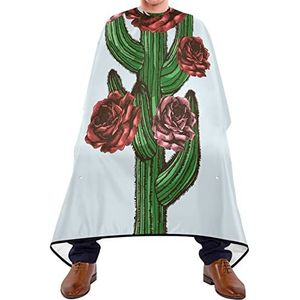 Scheren Bib Cactus Rose Bloem Kapper Cape Verstelbare Elastische Sluiting Kappers Cape Waterdichte Baard Bib Voor Haar Snijden Kapper 140X170Cm