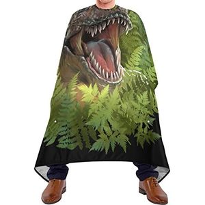 Kappers Cape Dinosaurus Bos Bladeren Salon Cape Gemakkelijk Schoon Kapper Cape Verstelbare Elastische Sluiting Kappersjurk Voor Kinderen Barbershop Salon 140X170Cm
