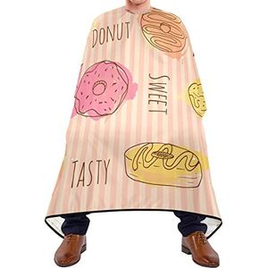Kapsel Salon Cape Donut Haar Snijden Jurk Gemakkelijk Schoon Kapper Cape Verstelbare Elastische Sluiting Kapper Gown Cape Voor Haar Verven Haar Snijden Salon 140X170Cm