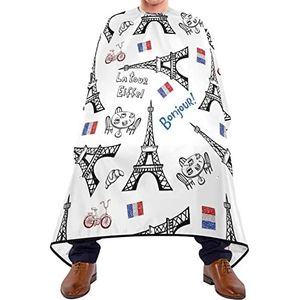 Barber Cape Parijse Eiffeltoren Haircut Barber Cape Antistatisch Haar Styling Cape Verstelbare Kapperscape Haar Voor Kinderen Haar Styling Haarontwerp 140 x 170 cm