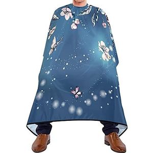 Salon Cape Roze Cherry Kapper Cape Waterdicht Haar Snijden Schort Verstelbare Elastische Sluiting Snijden Jurken Voor Barbershop Volwassenen Haar Snijden 140X170Cm