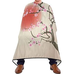 Baard Bib Cherry Tree Haar Snijden Cape Waterdichte Kapper Cape Verstelbare Elastische Sluiting Scheren Bib Voor Volwassenen Kids Beauty Shops 140X170Cm