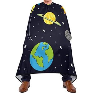 Barber Cape Vector Illustratie van de Ruimte Kapperscape Waterdichte Salon Cape Verstelbare Kapmantel Voor Kinderen Haar Styling Salon Kapsel 140 x 170 cm