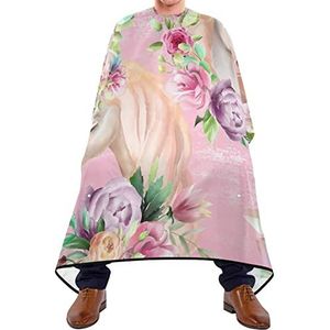 Kappers Cape Roze Eenhoorn Rose Snijden Jurken Waterdicht Haar Snijden Cape Lichtgewicht Kapper Cape Voor Haar Snijden Haar Verven Kids 140X170Cm
