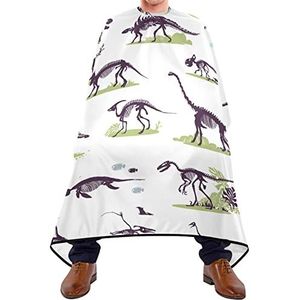 Kappers Cape Dino Skeletten Salon Cape Lichtgewicht Kapsel Salon Cape Gemakkelijk Schoon Kappers Jurk Voor Salon Schoonheids Kids 140X170Cm