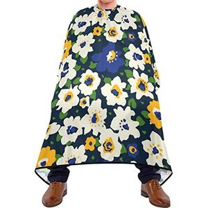 Kapper Cape Naadloze Gele Bloem Salon Cape Waterdicht Kapsel Cape Verstelbare Elastische Sluiting Kappersjurk Voor Volwassenen Haar Verven Salon 140X170Cm