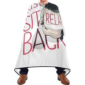 Haar Snijden Schort Bulldog Met Zonnebril Styling Capes Gemakkelijk Schoon Kapsel Salon Cape Verstelbare Elastische Sluiting Scheren Bib Voor Schoonheidswinkels Salon Volwassenen 140X170Cm