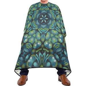 Barber Cape Blauw-Groen En Groen Mandala Kappers Snijden Cape Ademend Hairdressing Cape Verstelbare Salon Cape Voor Haar Styling Volwassenen Kinderen 140 x 170 cm