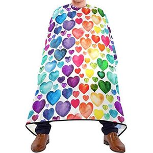 Styling Capes Regenboog Hart Kleurrijke Salon Cape Lichtgewicht Haar Snijden Toga Waterdichte Kappers Schort Voor Kapsel Salon Schoonheidswinkels 140X170Cm