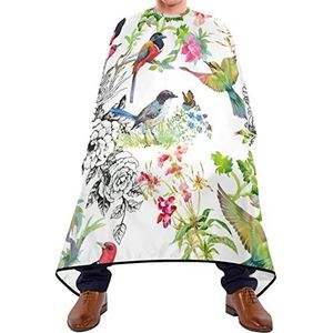 Baard Bib Bloemen Vogels Snijden Jurken Gemakkelijk Schoon Salon Jurken Lichtgewicht Kapsel Salon Cape Voor Barbershop Haar Verven Volwassenen 140X170Cm