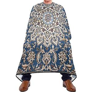 Kappers Cape Navy Bloem Textuur Kappersjurk Waterdichte Baard Bib Verstelbare Elastische Sluiting Snijjurken Voor Volwassenen Barbershop Kapsel 140X170Cm