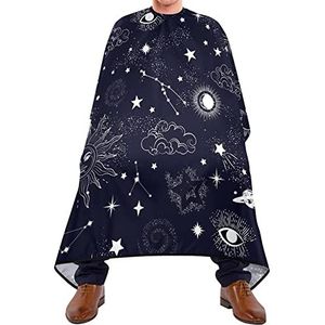Kapper Cape Galaxy Maan Sterren Salon Cape Waterdichte Salon Jurken Verstelbare Elastische Sluiting Snijjurk Voor Schoonheidswinkels Barbershop Salon 140X170Cm