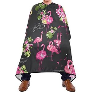 Haar Snijden Jurk Roze Flamingo Kapsel Salon Cape Waterdichte Kapper Cape Verstelbare Elastische Sluiting Scheren Bib Voor Salon Schoonheidswinkels Haar Snijden 140X170Cm