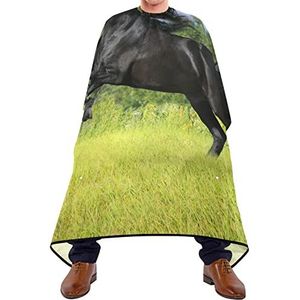 Kapsel Salon Cape Zwart Fries Paard Kapper Cape Lichtgewicht Styling Capes Gemakkelijk Schoon Haar Snijden Cape Voor Haar Snijden Salon Kapsel 140X170Cm