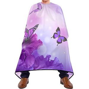 Kapmantel Paars Vlinder Barber Cape Ademend Haar Styling Cape Waterdichte Salon Cape Voor Kinderen Haar Styling Haarontwerp 140 x 170 cm