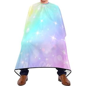 Kapper Cape Regenboog Kleurrijke Eenhoorn Pastel Kappers Cape Verstelbare Elastische Sluiting Styling Capes Gemakkelijk Schoon Salon Cape Voor Schoonheidswinkels Barbershop Salon 140X170Cm