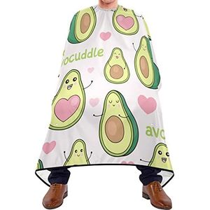 Kapper Cape Leuke Avocado's Met Hart Kappersjurk Waterdichte Salon Cape Verstelbare Elastische Sluiting Kapsel Salon Cape Voor Schoonheidssalons Kids Kapsel 140X170Cm