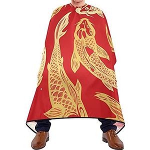 Kapper Cape Koi Karper Vis Patroon Scheren Bib Waterdicht Haar Snijden Toga Verstelbare Elastische Sluiting Haar Snijden Schort Voor Haar Snijden Schoonheidswinkels Barbershop 140X170Cm