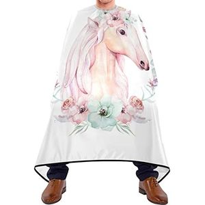 Barber Cape Tropische Eenhoorn Haircut Barber Cape Verstelbare Tondeuse Cape Ademend Salon Cape Voor Haar Styling Volwassenen Haarontwerp 140 x 170 cm