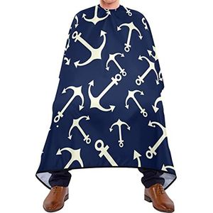 Kappersjurk Cape Marine En Nautische Anker Scheren Bib Gemakkelijk Schoon Kappers Schort Lichtgewicht Salon Jurken Voor Volwassenen Barbershop Haar Snijden 140X170Cm