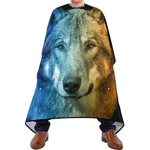 Kapper Cape Animal Wolf Salon Cape Verstelbare Elastische Sluiting Baard Bib Lichtgewicht Haar Snijden Toga Voor Kapsel Kapper Haar Snijden 140X170Cm